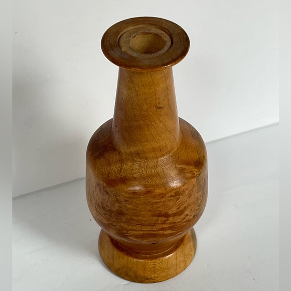 Turned Wood Vase Handcrafted Burl Rustic Bud Artisan - Picture 3 of 7